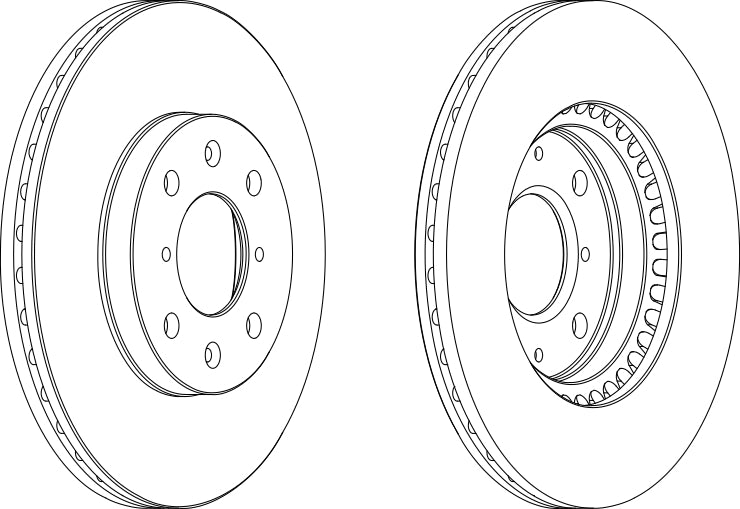 Pair Of Coated Brake Discs Ferodo DDF1520C