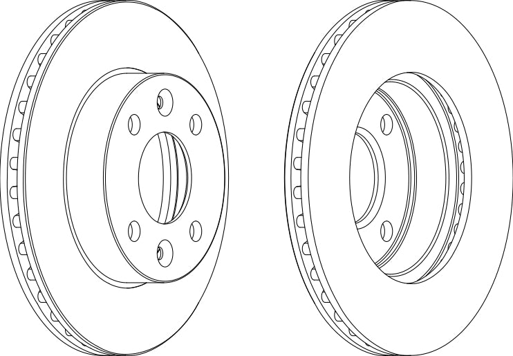 Front Pair Of Brake Discs Fits Dacia OE 6001539659 Ferodo DDF1521