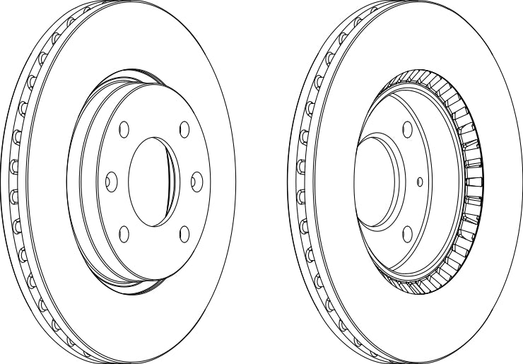 Front Pair Of Brake Discs Fits Hyundai Kia OE 517123C000 Ferodo DDF1522