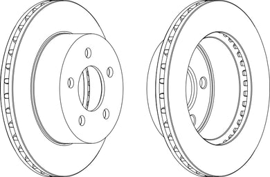 Front Pair Of Brake Discs Fits Jeep OE 5016434AA Ferodo DDF1525