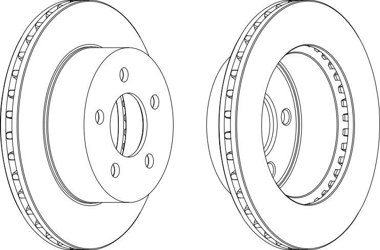 Front Pair Of Brake Discs Fits Jeep OE 5016434AA Ferodo DDF1525