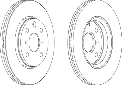 Pair Of Coated Brake Discs Ferodo DDF1527C