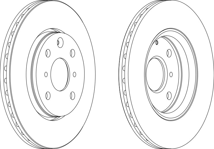 Pair Of Coated Brake Discs Ferodo DDF1527C