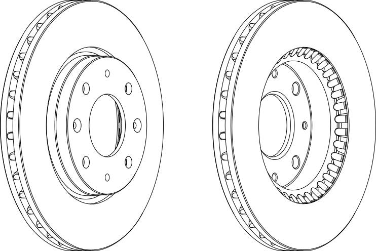 Front Pair Of Brake Discs Fits Kia OE 517122F100 Ferodo DDF1528