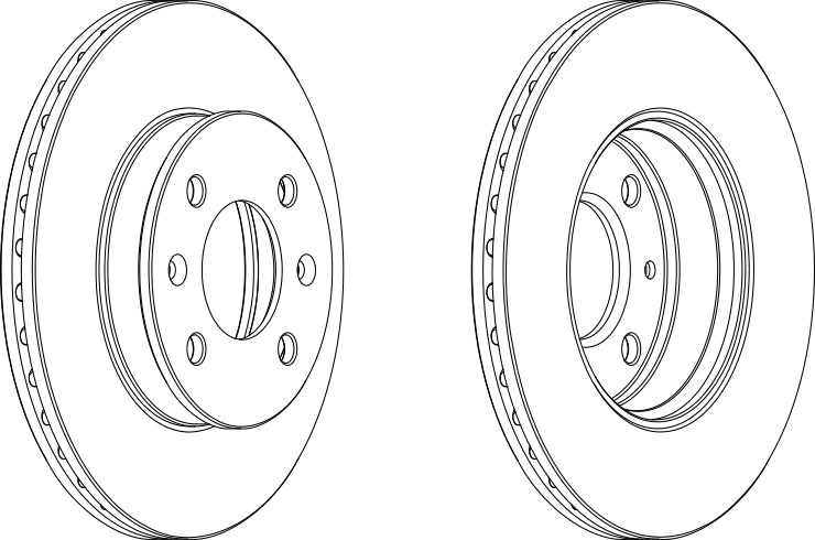 Pair Of Coated Brake Discs Ferodo DDF1529C