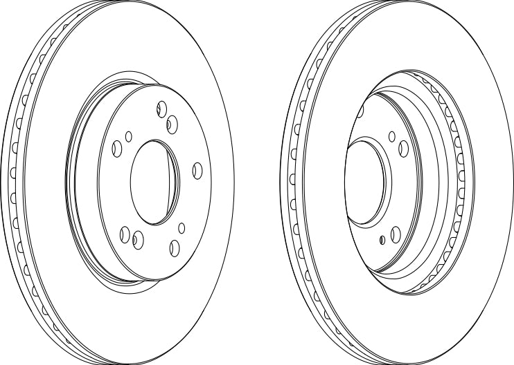 Pair Of Coated Brake Discs Ferodo DDF1539C
