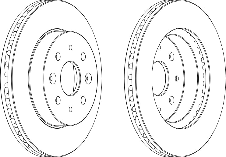 Front Pair Of Brake Discs Fits Kia OE 51712FD300 Ferodo DDF1542