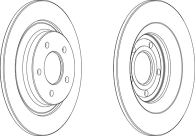Pair Of Coated Brake Discs Ferodo DDF1547C