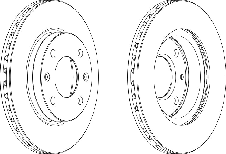 Front Pair Of Brake Discs Fits Alfa Romeo Citroen Peugeot Subaru Ferodo DDF154