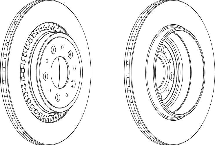 Rear Pair Of Coated Brake Discs Fits Volvo OE 86249260 Ferodo DDF1551C