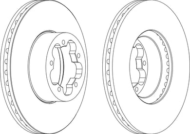 Pair Of Coated Brake Discs Ferodo DDF1555C