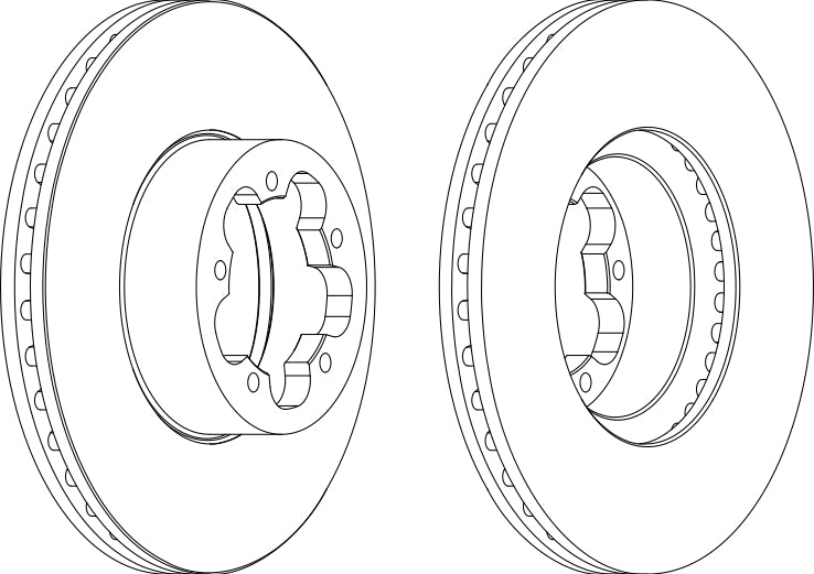 Pair Of Coated Brake Discs Ferodo DDF1555C