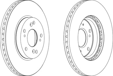 Pair Of Coated Brake Discs Ferodo DDF1557C