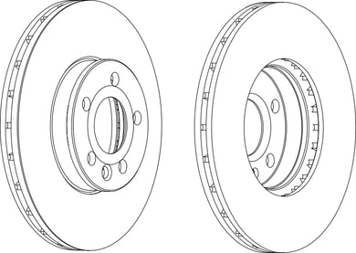 Pair Of Coated Brake Discs Ferodo DDF1559C