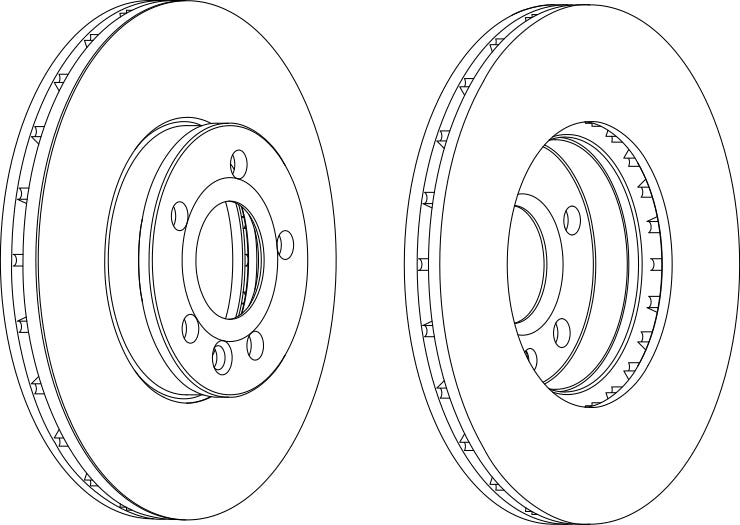 Pair Of Coated Brake Discs Ferodo DDF1559C