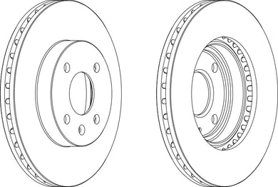 Front Pair Of Brake Discs Fits Chevrolet Dacia Daewoo Daihatsu Ferodo DDF1565