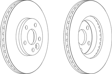 Pair Of Coated Brake Discs Ferodo DDF1567C