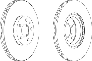 Pair Of Coated Brake Discs Ferodo DDF156C