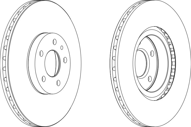Pair Of Coated Brake Discs Ferodo DDF156C