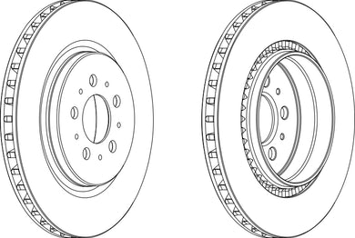 Rear Pair Of Brake Discs Fits Volvo OE 8672113 Ferodo DDF1683