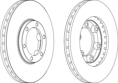 Front Pair Of Brake Discs Fits Mitsubishi OE MB950958 Ferodo DDF1685