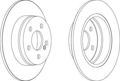 Pair Of Coated Brake Discs Ferodo DDF1689C