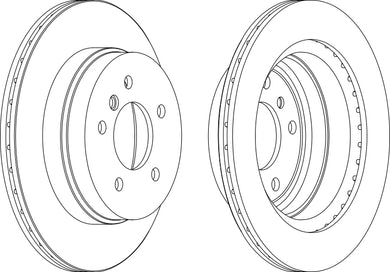 Rear Pair Of Brake Discs Fits BMW Citroen OE 34216764653 Ferodo DDF1697