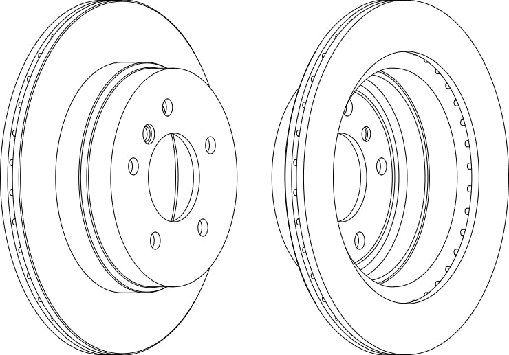 Rear Pair Of Brake Discs Fits BMW Citroen OE 34216764653 Ferodo DDF1697