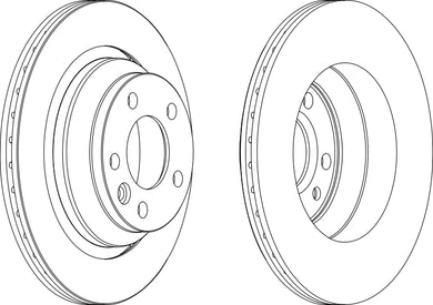 Pair Of Coated Brake Discs Ferodo DDF1698C
