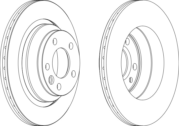 Pair Of Coated Brake Discs Ferodo DDF1698C