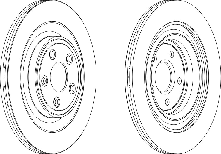 Pair Of Coated Brake Discs Ferodo DDF1703C