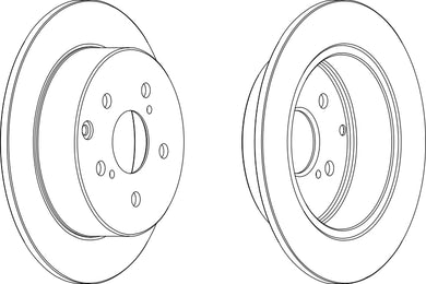 Pair Of Coated Brake Discs Ferodo DDF1704C
