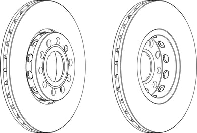 Pair Of Coated Brake Discs Ferodo DDF1706C