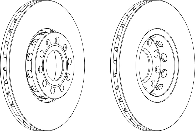 Pair Of Coated Brake Discs Ferodo DDF1706C