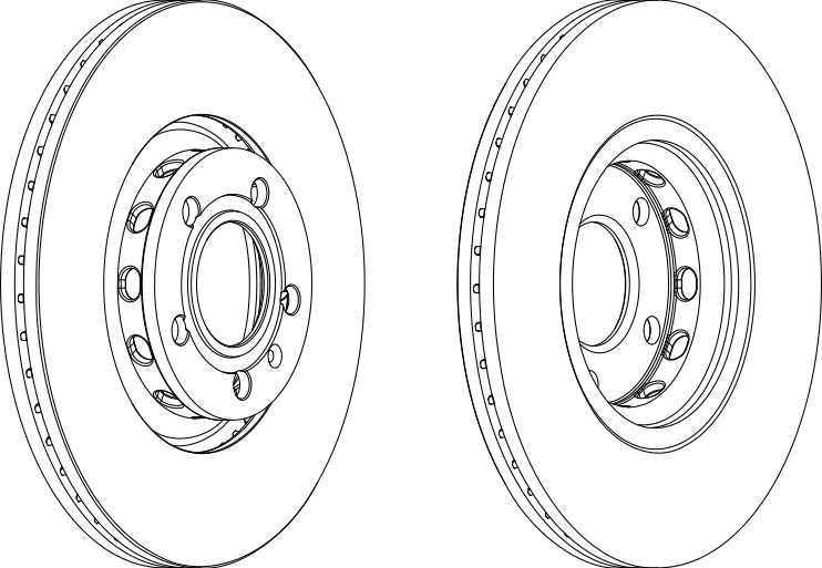 Pair Of Coated Brake Discs Ferodo DDF1707C