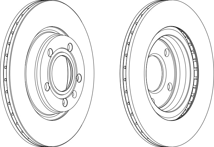 Pair Of Coated Brake Discs Ferodo DDF1708C