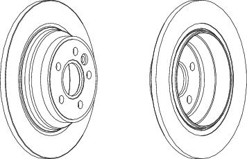 Rear Pair Of Brake Discs Fits Volvo OE 30769058 Ferodo DDF1719