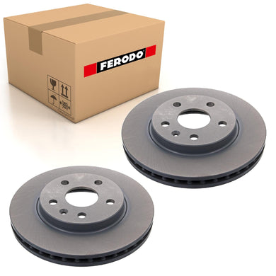 Front Pair Of Coated Brake Discs Fits Opel Saab Vauxhall Ferodo DDF1721C