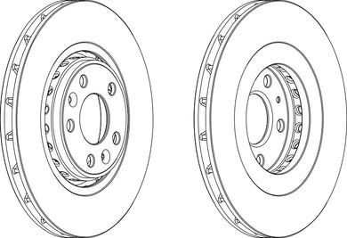 Pair Of Coated Brake Discs Ferodo DDF1727C
