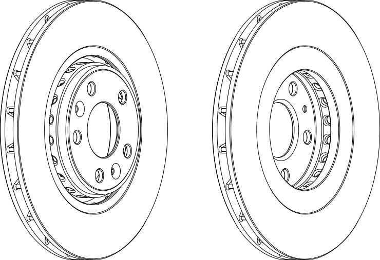 Pair Of Coated Brake Discs Ferodo DDF1727C