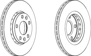 Pair Of Coated Brake Discs Ferodo DDF1728C