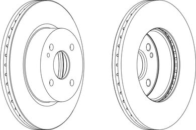 Pair Of Coated Brake Discs Ferodo DDF1738C