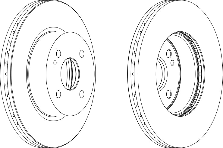 Pair Of Coated Brake Discs Ferodo DDF1738C