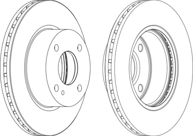 Pair Of Coated Brake Discs Ferodo DDF1740C