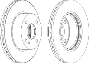 Pair Of Coated Brake Discs Ferodo DDF1740C