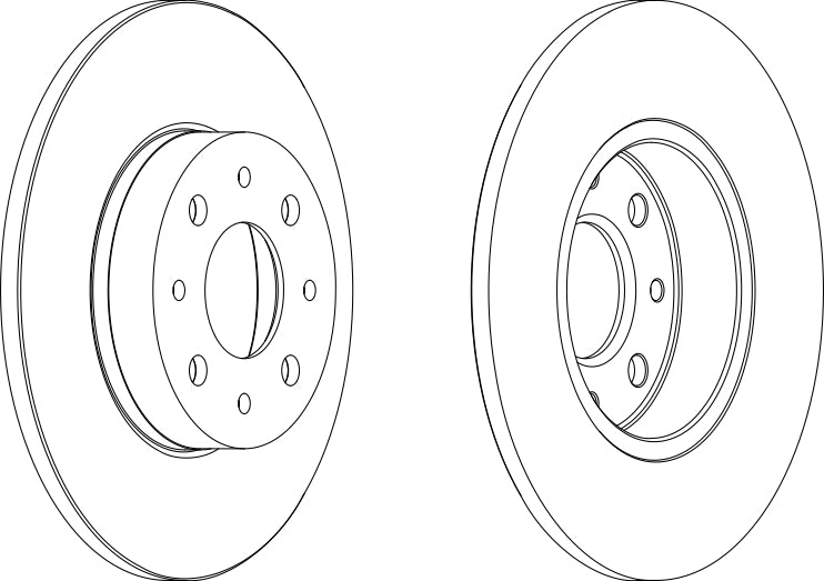 Pair Of Coated Brake Discs Ferodo DDF1741C