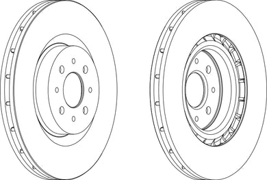 Pair Of Coated Brake Discs Ferodo DDF1742C