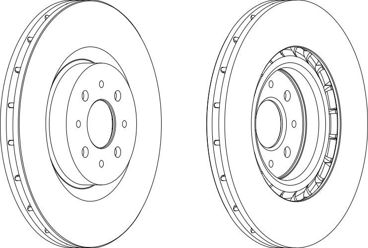 Pair Of Coated Brake Discs Ferodo DDF1742C