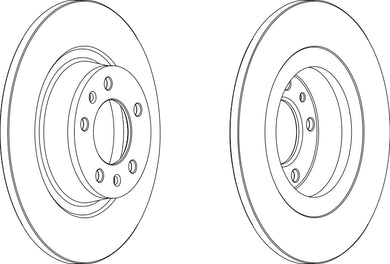 Rear Pair Of Brake Discs Fits Opel Peugeot OE 424914 Ferodo DDF1744