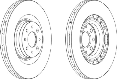 Front Pair Of Brake Discs Fits Chrysler Lancia Opel OE 51817217 Ferodo DDF1745